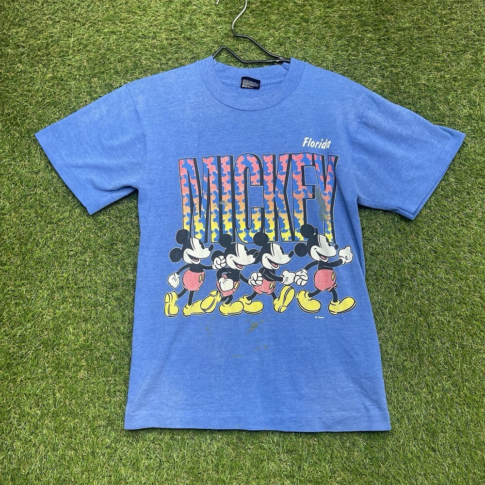 Vintage Walt Disney World Shirt Mens Small Mickey Mouse USA 80s Single Stitch